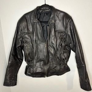 Real Leather - women’s leather jacket - size L/XL